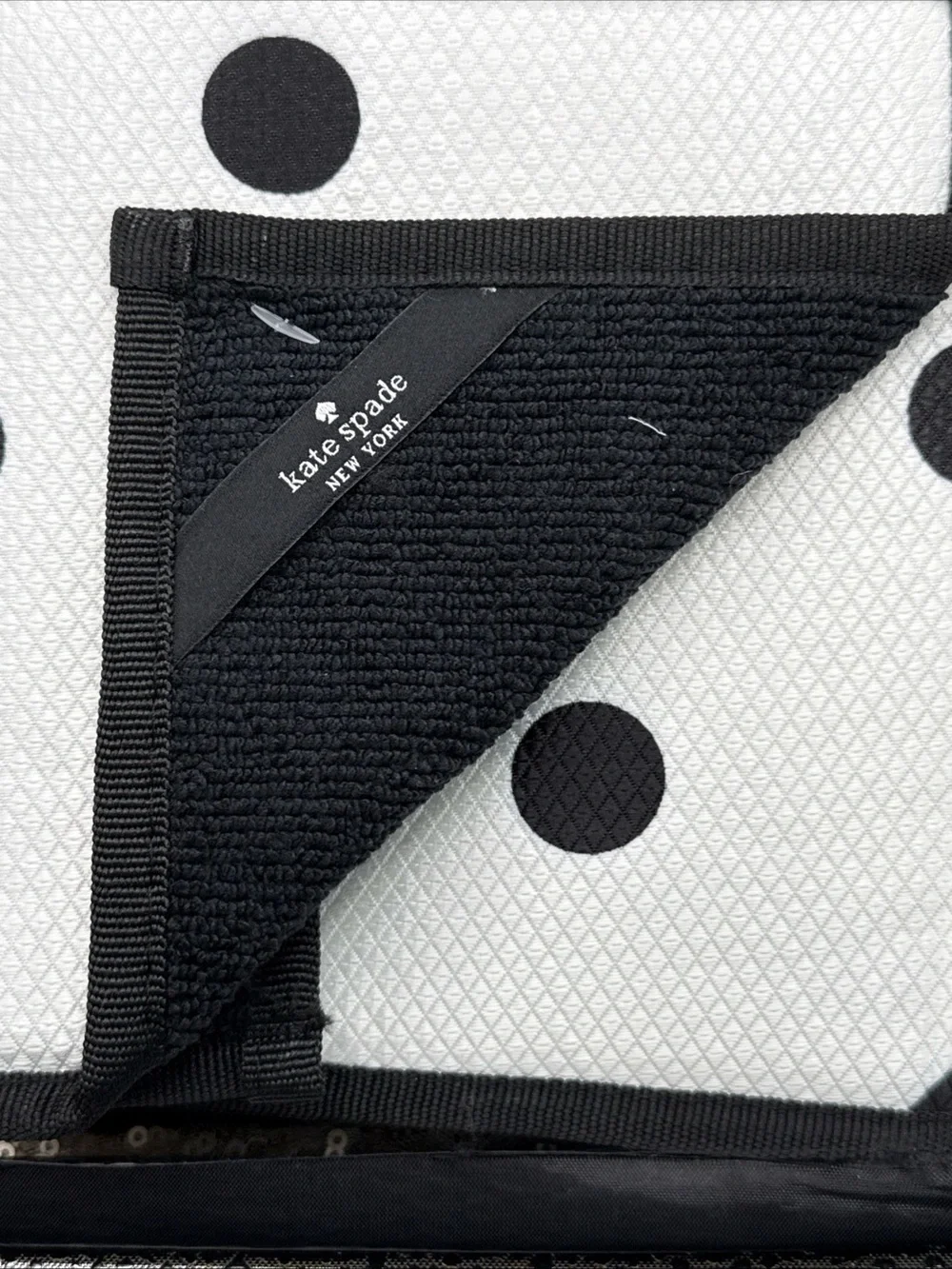 Kate Spade New York White Black Polka Dot Reversible Drying Mats Set Of 2